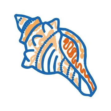Conch sea shell beach icon doodle illustration Stock Illustration