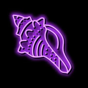 Conch sea shell beach neon glow icon illustration 스톡 일러스트