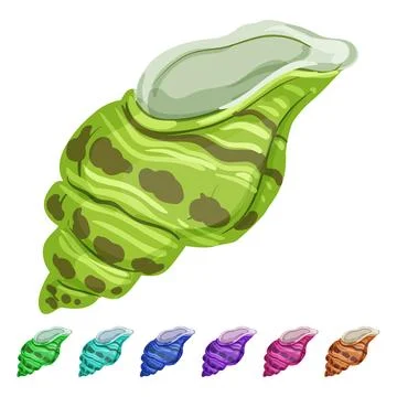 Conch sea shell cartoon vector graphic 스톡 일러스트