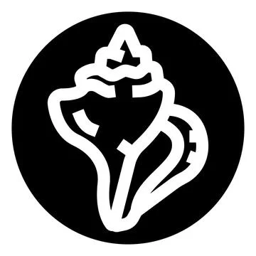Conch seashell icon representing marine life and ocean Stock Illustration