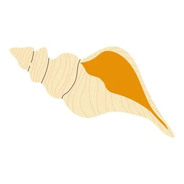 Conch Seashell Icon Vector Illustration in Flat Style for Coastal Themes Illustrazione stock
