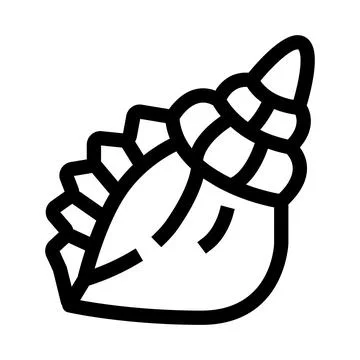Conch seashell line art drawing icon design Stock Illustration