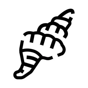 Conch seashell line art icon vector graphic Stock Illustration