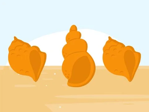 Conch Shell Concept Illustration Style Stock Illustration