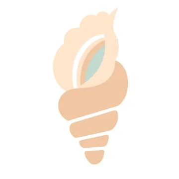 Conch shell flat illustration on white Stock Illustration