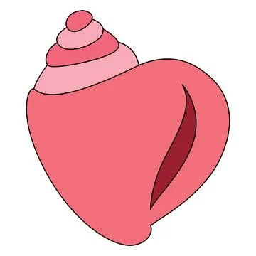 Conch shell isolated on a white background Stock Illustration