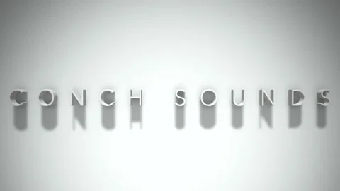 Conch sounds 3D title animation white text on a white background Stock Footage 299758382