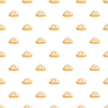 Concha sweet bread dessert pattern on white background Stockillustratie