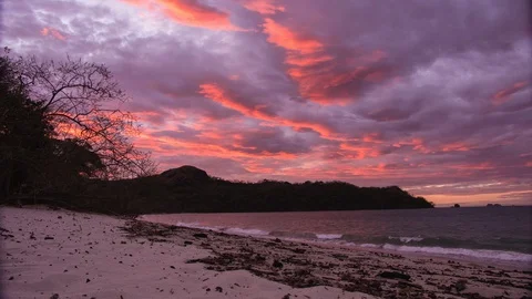 Conchal Beach/Playa Conchal sunset time lapse - Costa Rica Stock Footage 127959486