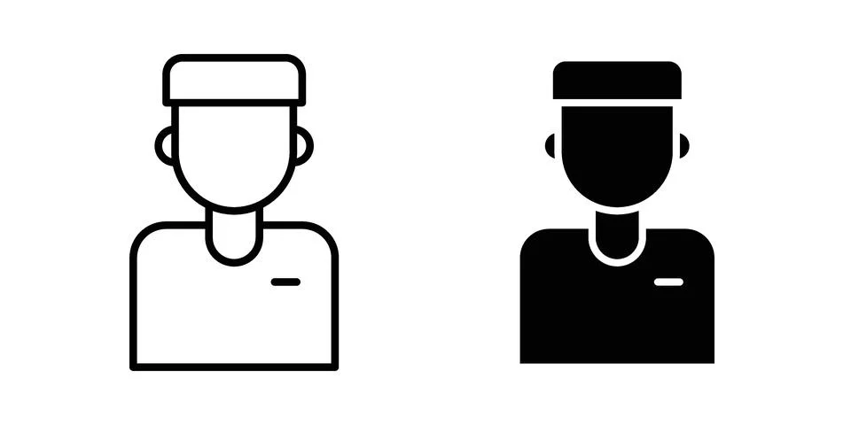Concierge icon linear versions pack on white background Illustrazione stock