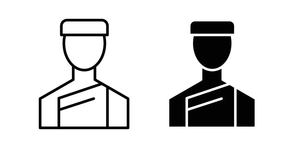 Concierge icon set modern line and solid style collection. Stock Illustration