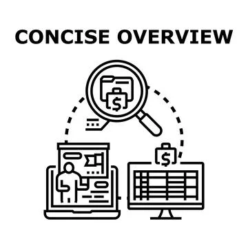Concise overview concept illustrating business analysis and financial data Stock Illustration