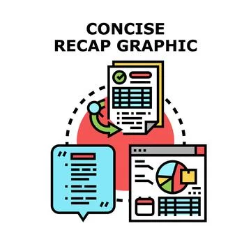 Concise recap graphic summarizing data analysis process Stock Illustration