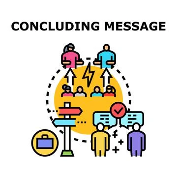 Concluding message with people communicating and making decisions Stock Illustration