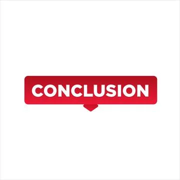 Conclusion button, sign, label, icon. Conclusion speech bubble. Illustrazione stock
