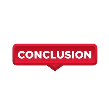 Conclusion button, sign, label, icon. Conclusion speech bubble. Stock Illustration