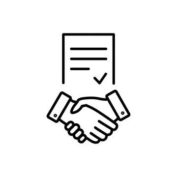 Conclusion of a contract line icon concept. Conclusion of a contract vector l Stock Illustration