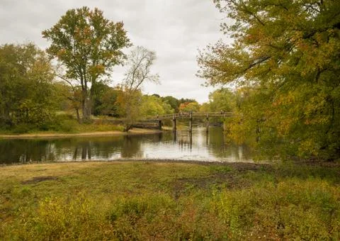 Concord Bridge, Concord River 写真素材