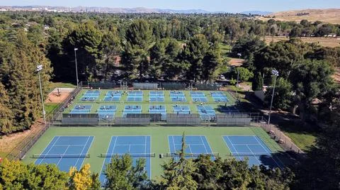 Concord, CA - Willow Pass Park Full Pickleball Courts Stock Photos
