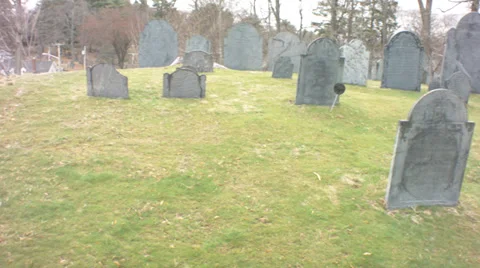 Concord cemetary pan Stock Footage 37712563
