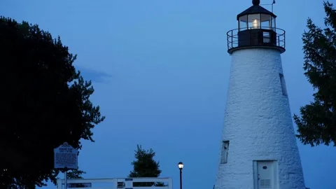 Concord Point Lighthouse Hyper-laps 스톡 동영상 219293204