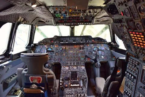 Concorde Cockpit Stockfoto's