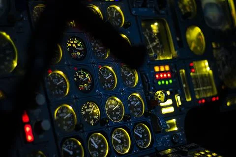 Concorde instruments backlit Stock Photos