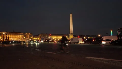 Concorde Paris by night Stock Footage 323792659