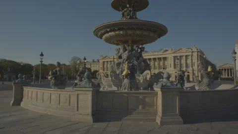 Concorde Paris Sunrise Empty Vide Coronavirus Confinement COVID19 01 Video stock 131256864