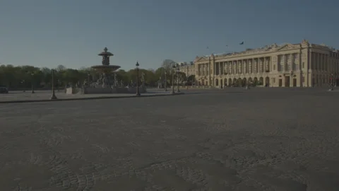 Concorde Paris Sunrise Empty Vide Coronavirus Confinement COVID19 02 Video stock 131256873