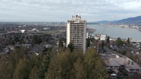 Concorde Place, Condominium Complex In Burnaby, Canada - Drone Shot Stockbeeldmateriaal 332638496