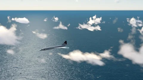 Concorde Plane Animation Stock Footage 96374285