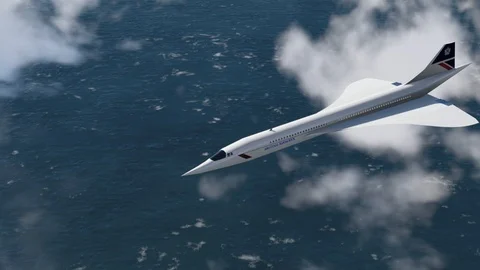 Concorde Plane Flying Stock Footage 96374287