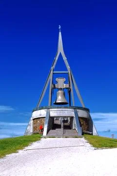 Concordia 2000 on the summit of Plan de Corones. Stock Photos
