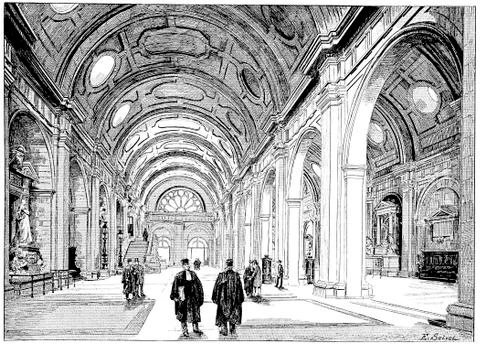 Concourse, vintage engraving. Stockillustratie