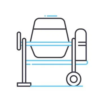Concreate mixer line icon, outline symbol, vector illustration, concept sign Ilustración de archivo