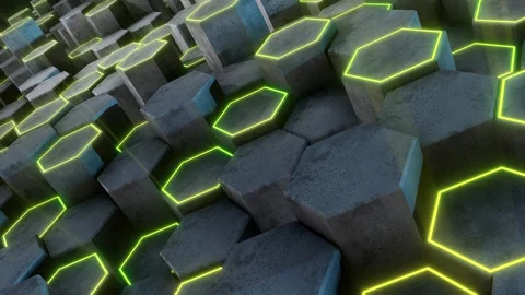 Concrete 3D Hexagons Background Stock Footage 262628172