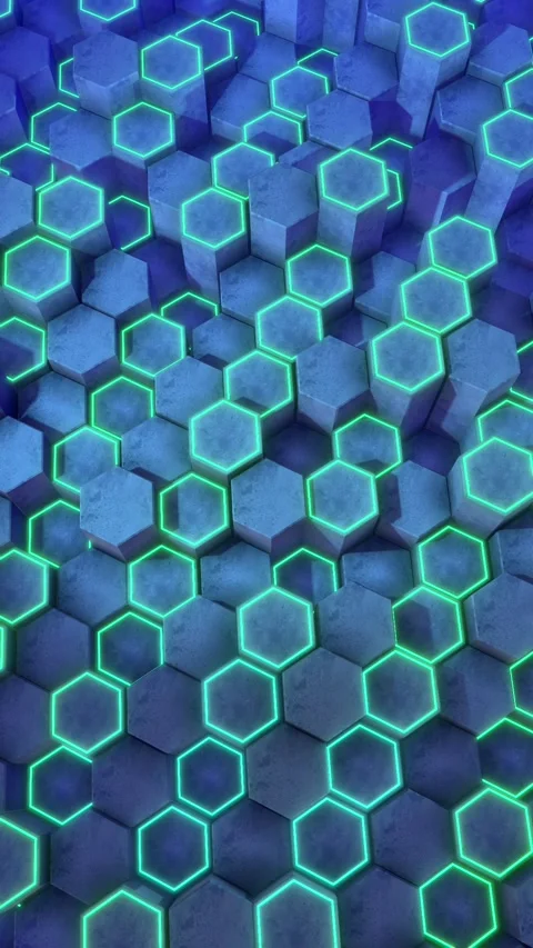 Concrete 3D Hexagons Background Stock Footage 294078424