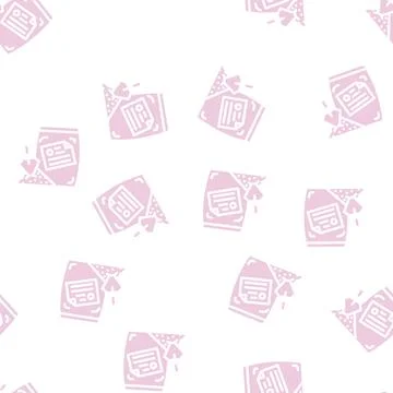 Concrete and mortar glyph vector seamless pattern Stock Illustration