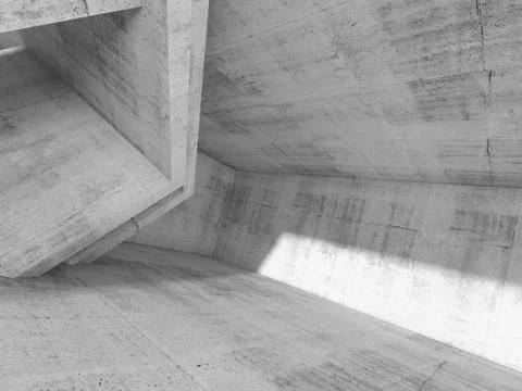 Concrete architecture background, 3d render Illustrazione stock