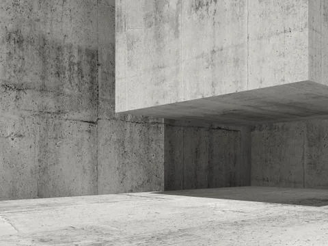 Concrete architecture background, 3d render Illustrazione stock