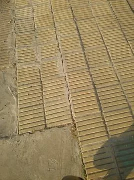 Concrete background with different elements in street in daylight Foto stock