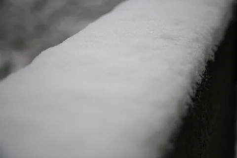 Concrete Balcony Sill Covered With Snow Stock Photos