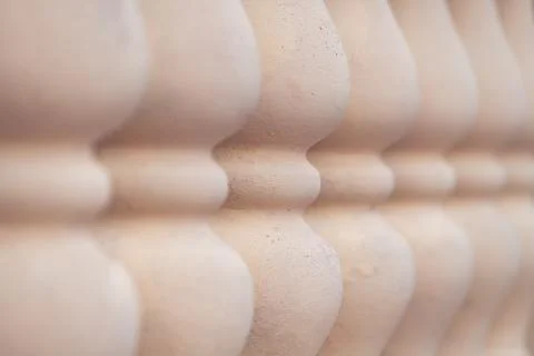 Concrete balusters forming pattern Stock Photos