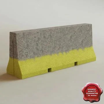 Concrete Barrier V1 3D Model