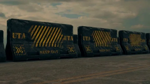 Concrete Barriers 4k Stock Footage 200060057