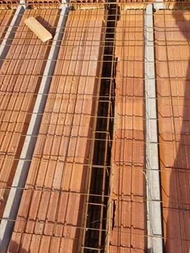 Concrete base for construction site Stock Photos