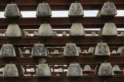 Concrete beams stacked in parallel Stock Photos