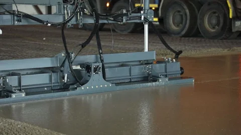 Concrete being flattened by a machine 스톡 동영상 152877367