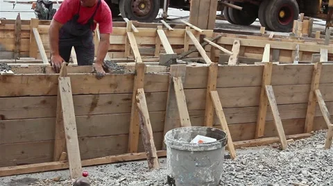 Concrete is being poured with continuous casting. Stock Footage 53645457